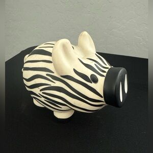 Old Navy Zebra Piggy Bank - Black and White